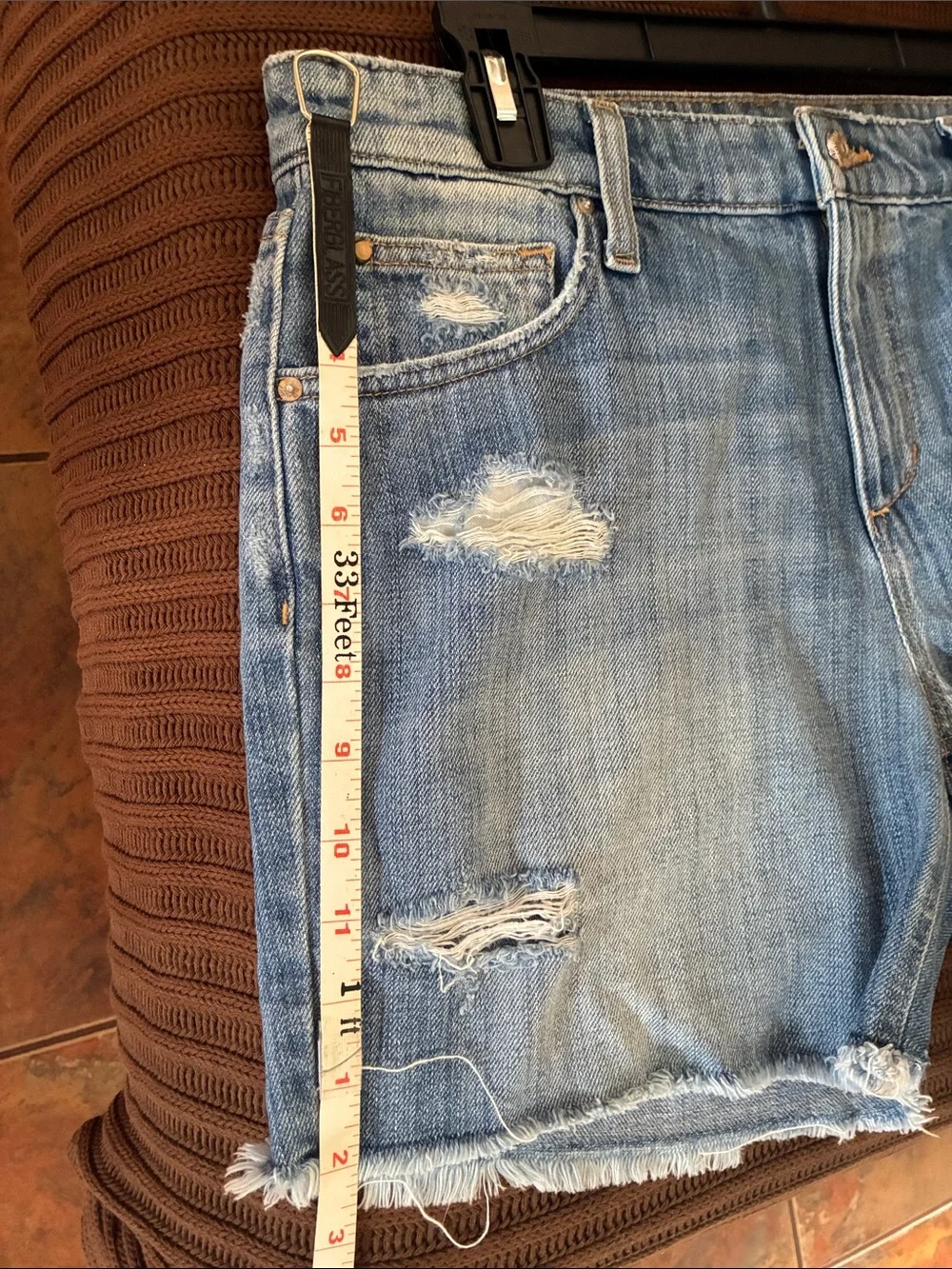 Joe's Jeans Light Blue Distressed Denim Shorts - Picture 9 of 11